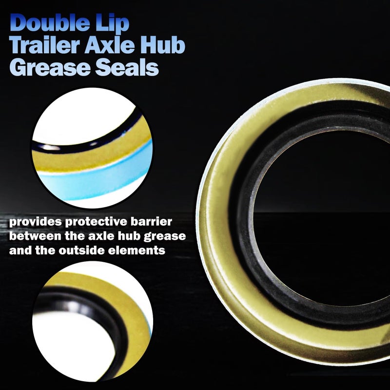 JADODE Double Lip Grease Seals 1.719''I.D x 2.565''O.D Replacement 010-019-00 (10-19) or 171255TB Spindle #84 Fits 3500 lbs Trailer Axle Hub Wheel Grease Seals - Image 4